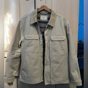 Taylor Stitch Workhorse Utility Jacket in Light Khaki Chipped Canvas - Large